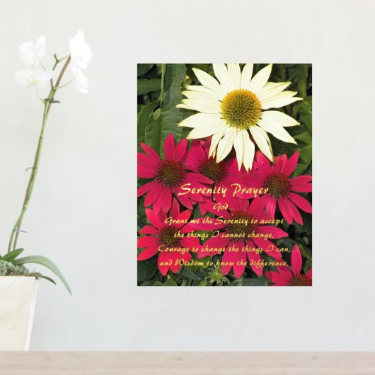 Serenity Prayer Coneflowers Floral Folie Afdrukken (Insitu (Entree Tafel))
