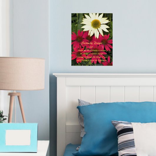 Serenity Prayer Coneflowers Floral Folie Afdrukken (Insitu (Slaapkamer))