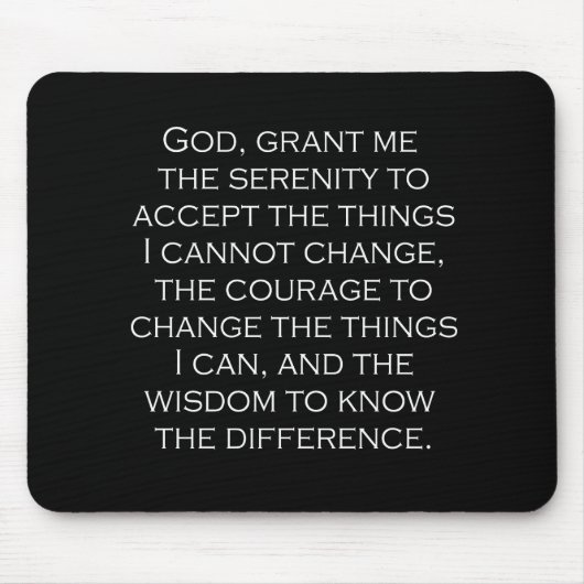 Serenity Prayer Copperplate Gothic Light Font Muismat (Voorkant)