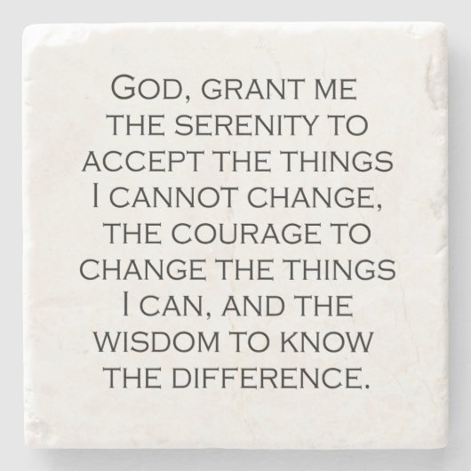 Serenity Prayer Copperplate Gothic Light Font Stenen Onderzetter (Voorkant)