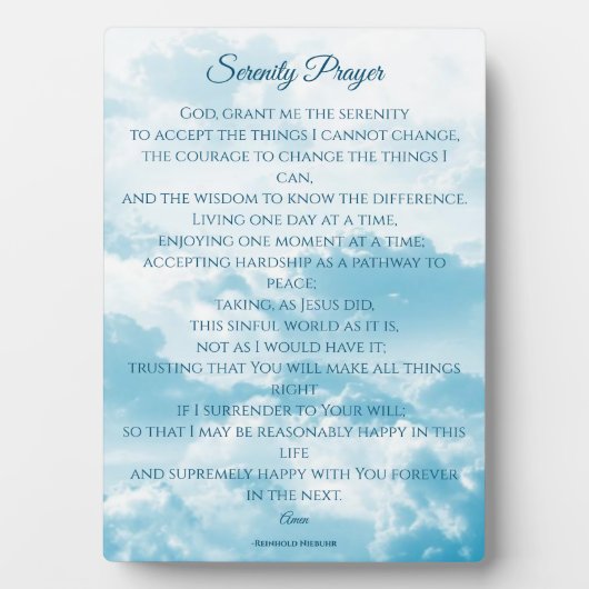 Serenity Prayer, Courage & Wisdom Fotoplaat (voorkant)