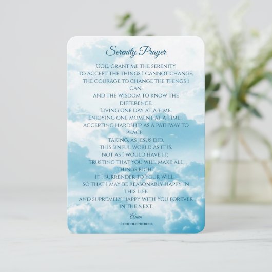 Serenity Prayer, Courage & Wisdom Kaart (Staand voorkant)