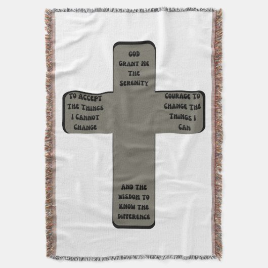 Serenity Prayer Cross Quote Deken (Voorkant Verticaal)