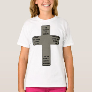 Serenity Prayer Cross Quote Girl's T-shirt