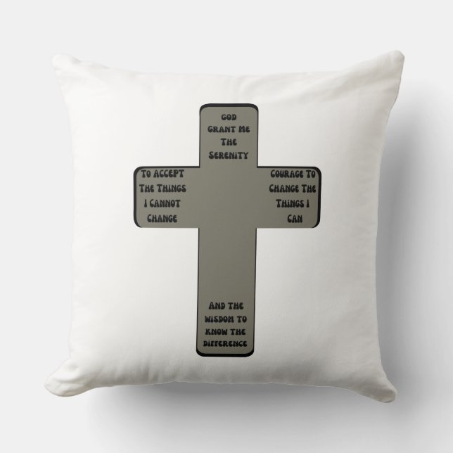 Serenity Prayer Cross Quote Kussen (Voorkant)