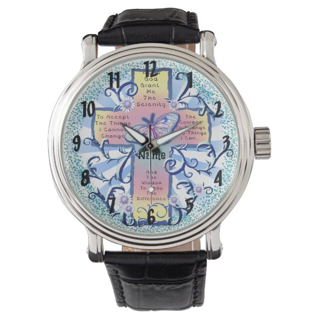 Serenity Prayer Cross Watch Horloge (Voorkant)