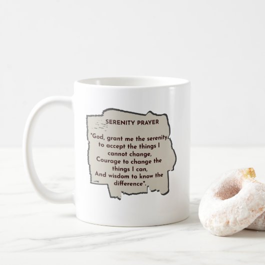 Serenity Prayer Daily Reminder Koffiemok (Met donut)