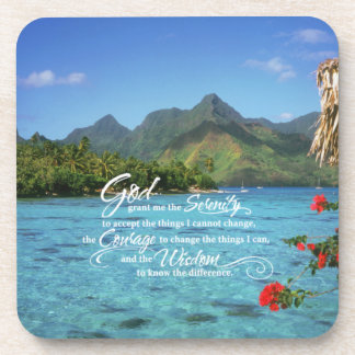 Serenity Prayer en Bora Bora Island Bier Onderzetter