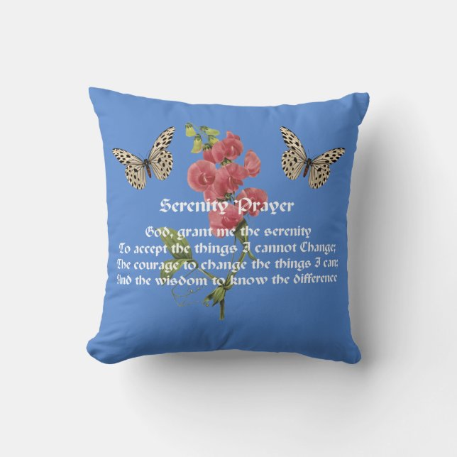 Serenity Prayer en Butterfly Kussen (Voorkant)