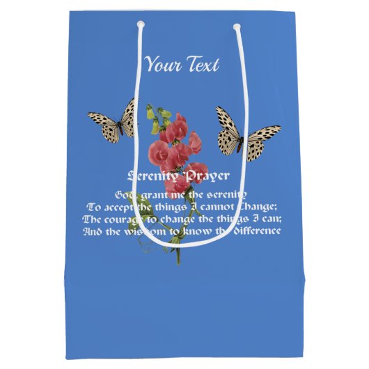Serenity Prayer en Butterfly Medium Cadeauzakje (Achterkant)