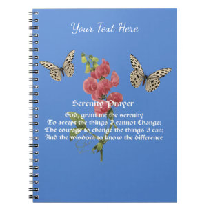 Serenity Prayer en Butterfly Notitieboek