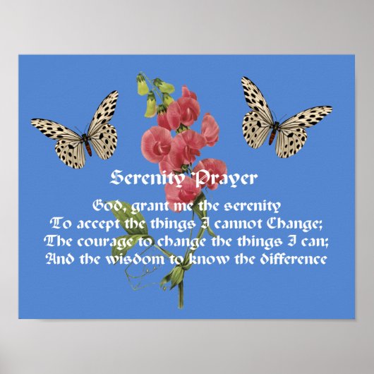 Serenity Prayer en Butterfly Poster (Voorkant)