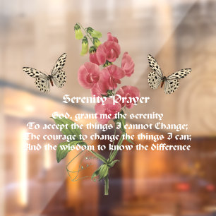 Serenity Prayer en Butterfly  Raamsticker
