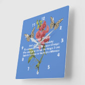 Serenity Prayer en Butterfly      Vierkante Klok (Hoek)