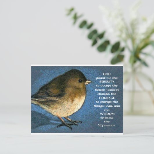 SERENITY PRAYER EN JUNCO ARTWORK BRIEFKAART (Staand voorkant)