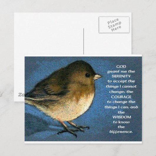 SERENITY PRAYER EN JUNCO ARTWORK BRIEFKAART (Voorkant / Achterkant)