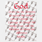 Serenity Prayer Fleece Deken (Voorkant)