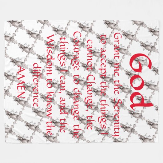 Serenity Prayer Fleece Deken (Voorkant (Horizontaal))