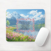Serenity Prayer Floral Heart With Mountain View Muismat (Met muis)
