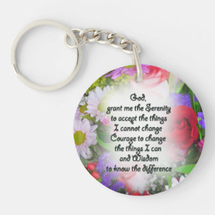 Serenity Prayer Floral Sleutelhanger