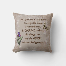 Serenity Prayer Flower Butterfly Inspirerend Kussen