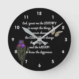 Serenity Prayer Flower Butterfly Inspirerend   Ronde Klok