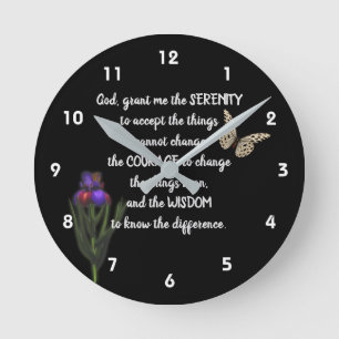 Serenity Prayer Flower Butterfly Inspirerend   Ronde Klok