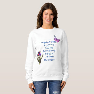Serenity Prayer Flower Butterfly Inspirerend Trui
