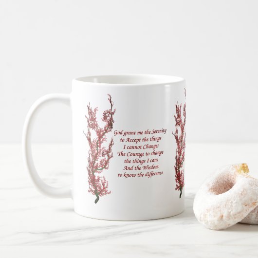 Serenity Prayer Flowering Tree Inspirerend Koffiemok (Met donut)