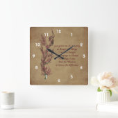 Serenity Prayer Flowering Tree Inspirerend Vierkante Klok (Huis)