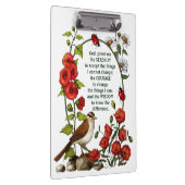 Serenity Prayer Flowers, Bird, Natuur Art, Ladybug Klembord (Rechts)