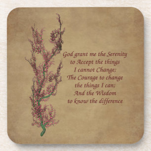 Serenity Prayer Flowers Inspirerend Onderzetter se