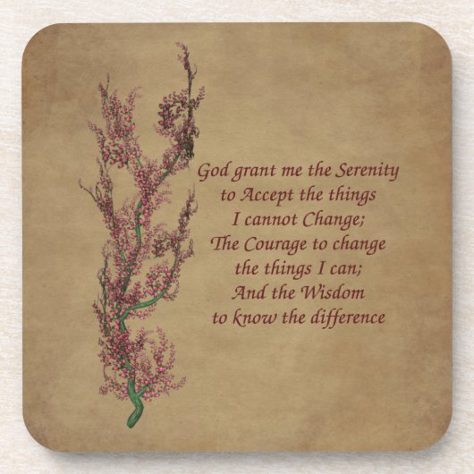 Serenity Prayer Flowers Inspirerend Onderzetter se (Voorkant)