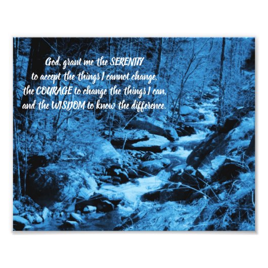 Serenity Prayer Flowing Brook Inspirerend 8x10 Foto Afdruk (Voorkant)