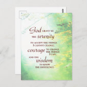 Serenity Prayer, Forest Briefkaart (Voorkant / Achterkant)