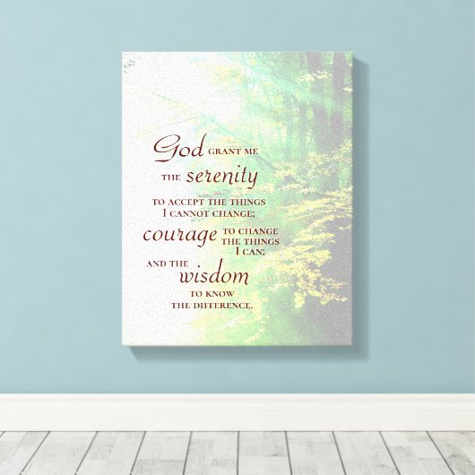 Serenity Prayer, Forest Canvas Afdruk (Insitu (Houten vloer))