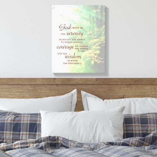 Serenity Prayer, Forest Canvas Afdruk (Insitu (Slaapkamer))