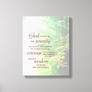 Serenity Prayer, Forest Canvas Afdruk