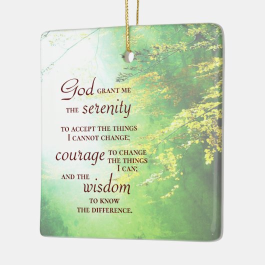 Serenity Prayer, Forest Kerstmis Keramisch Ornament (Links)