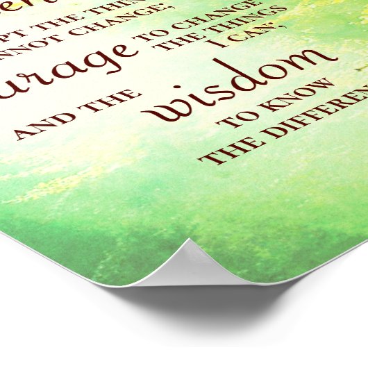 Serenity Prayer, Forest Poster (Hoek)