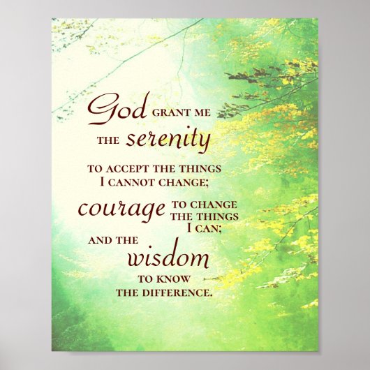 Serenity Prayer, Forest Poster (Voorkant)