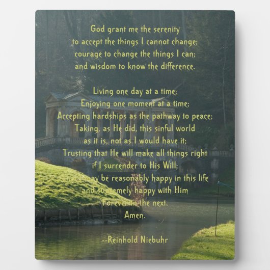 Serenity Prayer Fotoplaat (Voorkant)