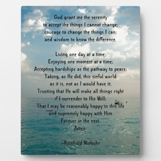 Serenity Prayer Fotoplaat (Voorkant)