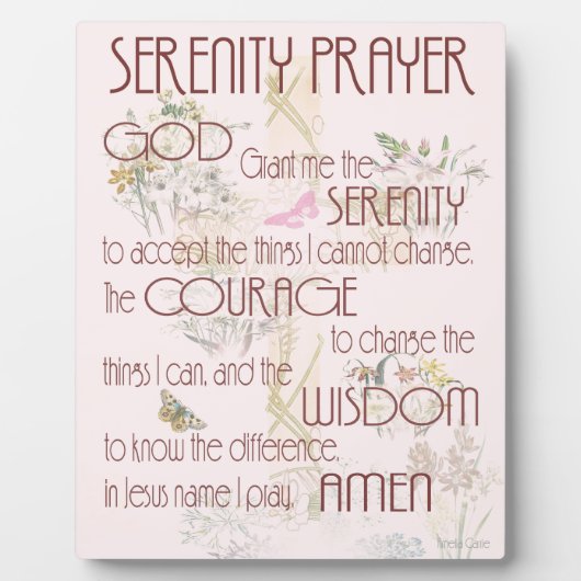 Serenity Prayer Fotoplaat (Voorkant)