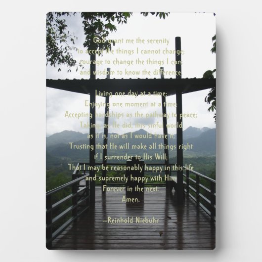 Serenity Prayer Fotoplaat (voorkant)