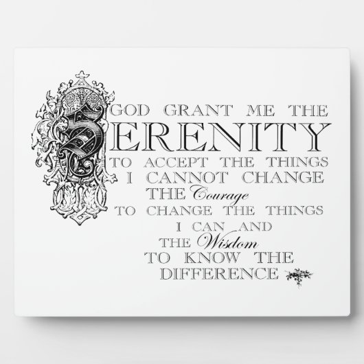 Serenity Prayer Fotoplaat (Voorkant)