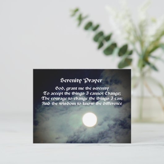 Serenity Prayer Full Moon Inspirerend Briefkaart (Staand voorkant)