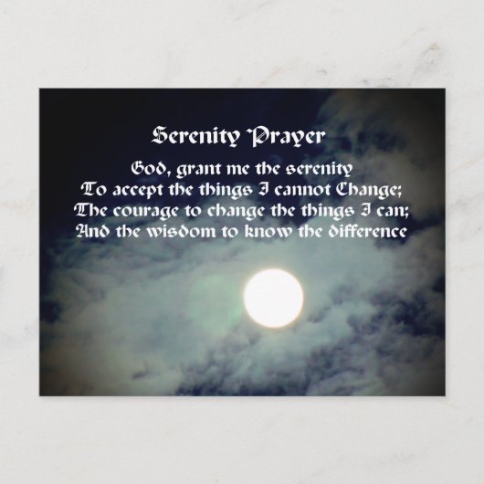 Serenity Prayer Full Moon Inspirerend Briefkaart (Voorkant)