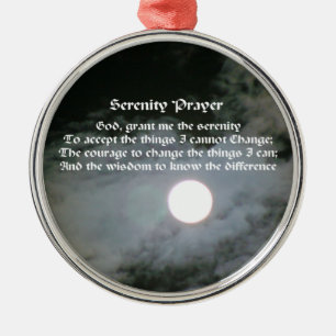Serenity Prayer Full Moon Inspirerend Metalen Ornament