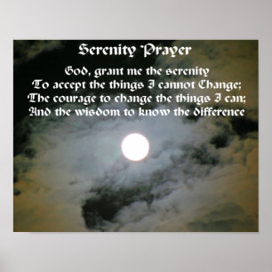 Serenity Prayer Full Moon Inspirerend Poster